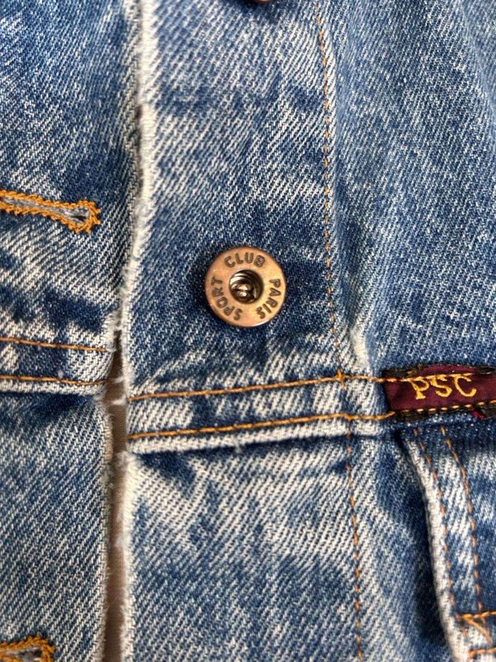 Vintage Paris Sports Club Denim Jacket Cropped 90s Women’s Size Small - Picture 6 of 10